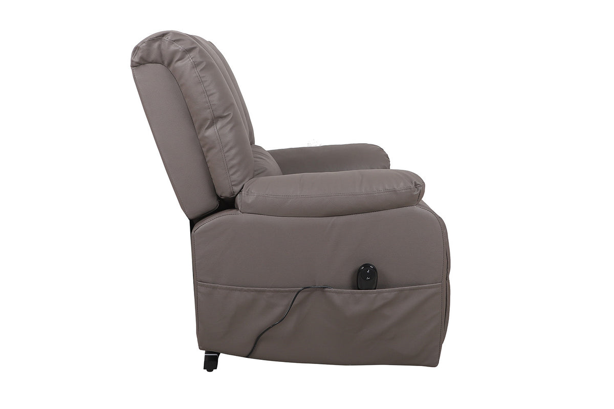 Rousseau - Relaxzetel Bristol - Elektrisch - Draaibaar - Microvezel Taupe - 108 x 82.5 x 85.5 cm