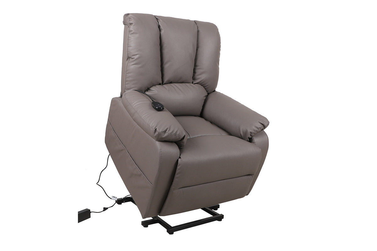 Rousseau - Relaxzetel Bristol - Elektrisch - Draaibaar - Microvezel Taupe - 108 x 82.5 x 85.5 cm