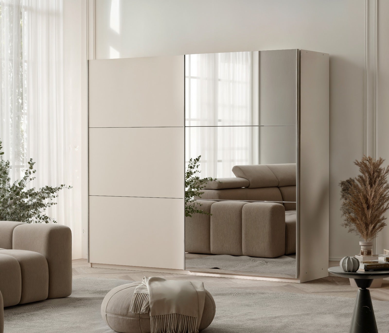 2BM - Armoire à portes coulissantes Vigo - Taupe - 250x217x62 cm