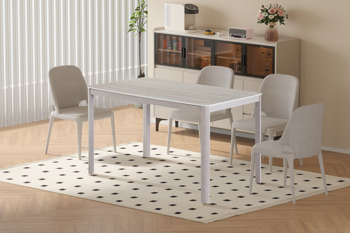 Rousseau - Table à manger Sora - Pierre Travertin Beige - 76 x 130 x 80 cm
