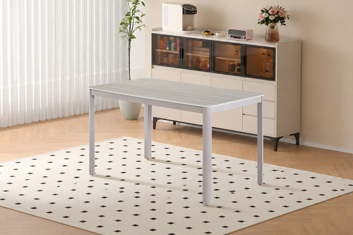 Rousseau - Table à manger Sora - Pierre Travertin Beige - 76 x 130 x 80 cm