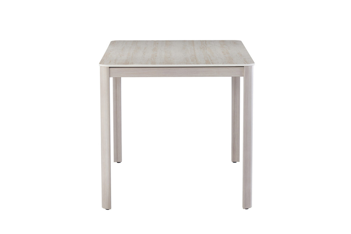 Rousseau - Table à manger Sora - Pierre Travertin Beige - 76 x 130 x 80 cm