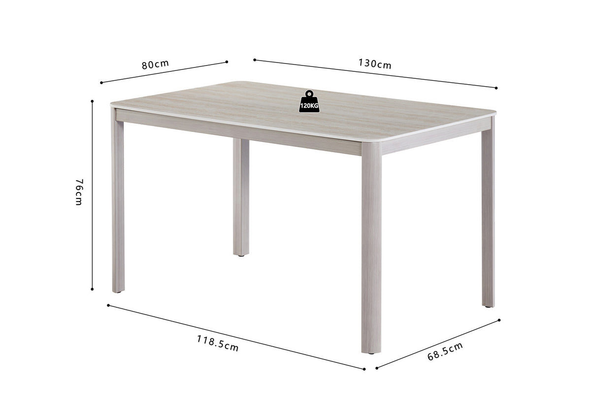 Rousseau - Table à manger Sora - Pierre Travertin Beige - 76 x 130 x 80 cm