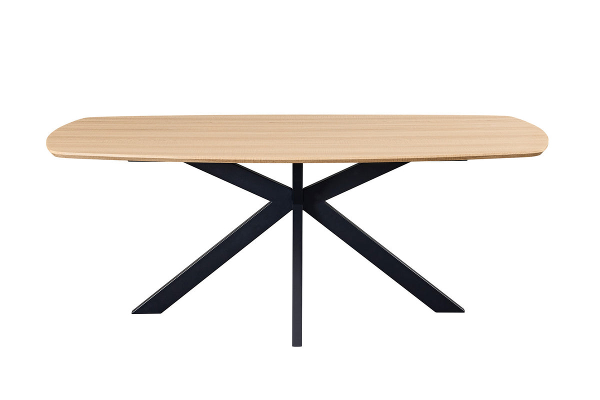 Rousseau - Table à manger ovale danoise Aziz - Décor Chêne naturel - 76 x 200 x 100 cm