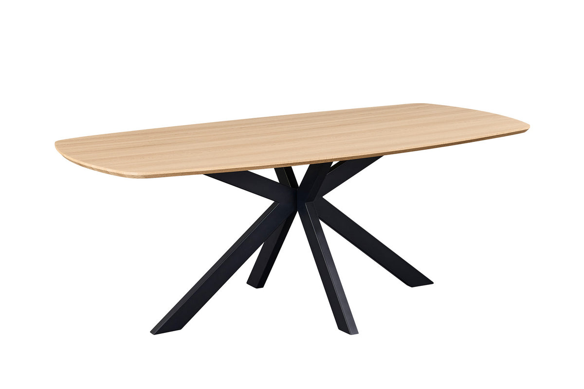 Rousseau - Table à manger ovale danoise Aziz - Décor Chêne naturel - 76 x 200 x 100 cm
