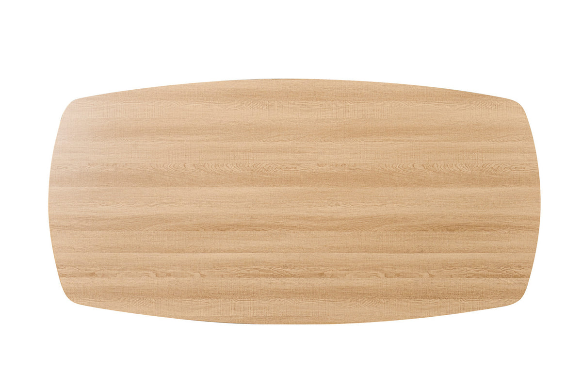 Rousseau - Table à manger ovale danoise Aziz - Décor Chêne naturel - 76 x 200 x 100 cm
