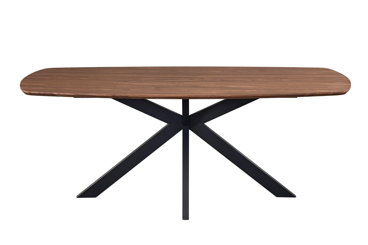 Rousseau - Table à manger ovale danoise Aziz - Décor Chêne foncé - 76 x 200 x 100 cm