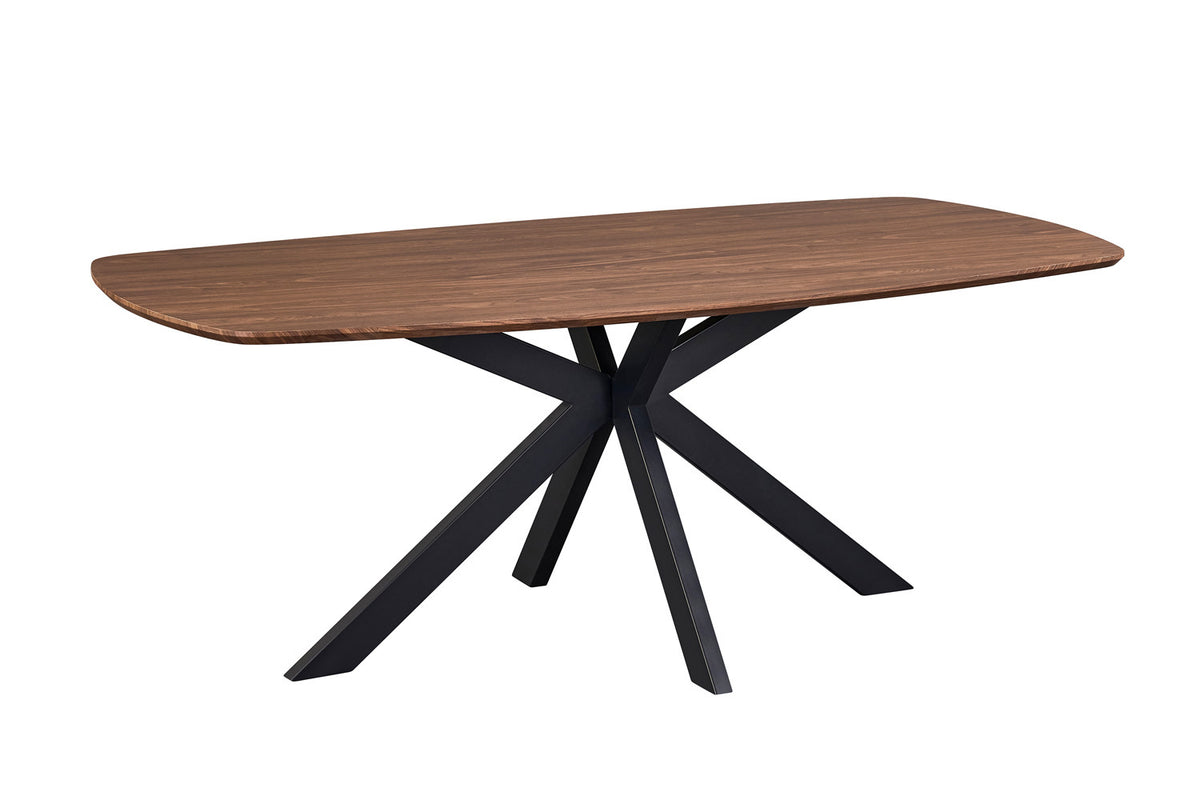 Rousseau - Table à manger ovale danoise Aziz - Décor Chêne foncé - 76 x 200 x 100 cm