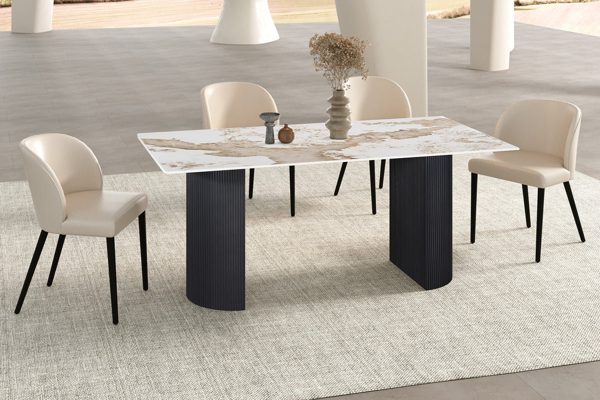 Rousseau - Table Lousa - Pierre Pandora brillante - 75x180x90 cm