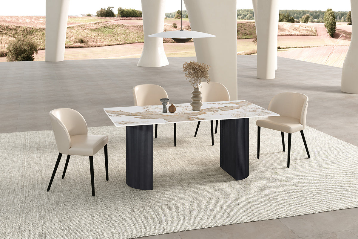 Rousseau - Table Lousa - Pierre Pandora brillante - 75x180x90 cm