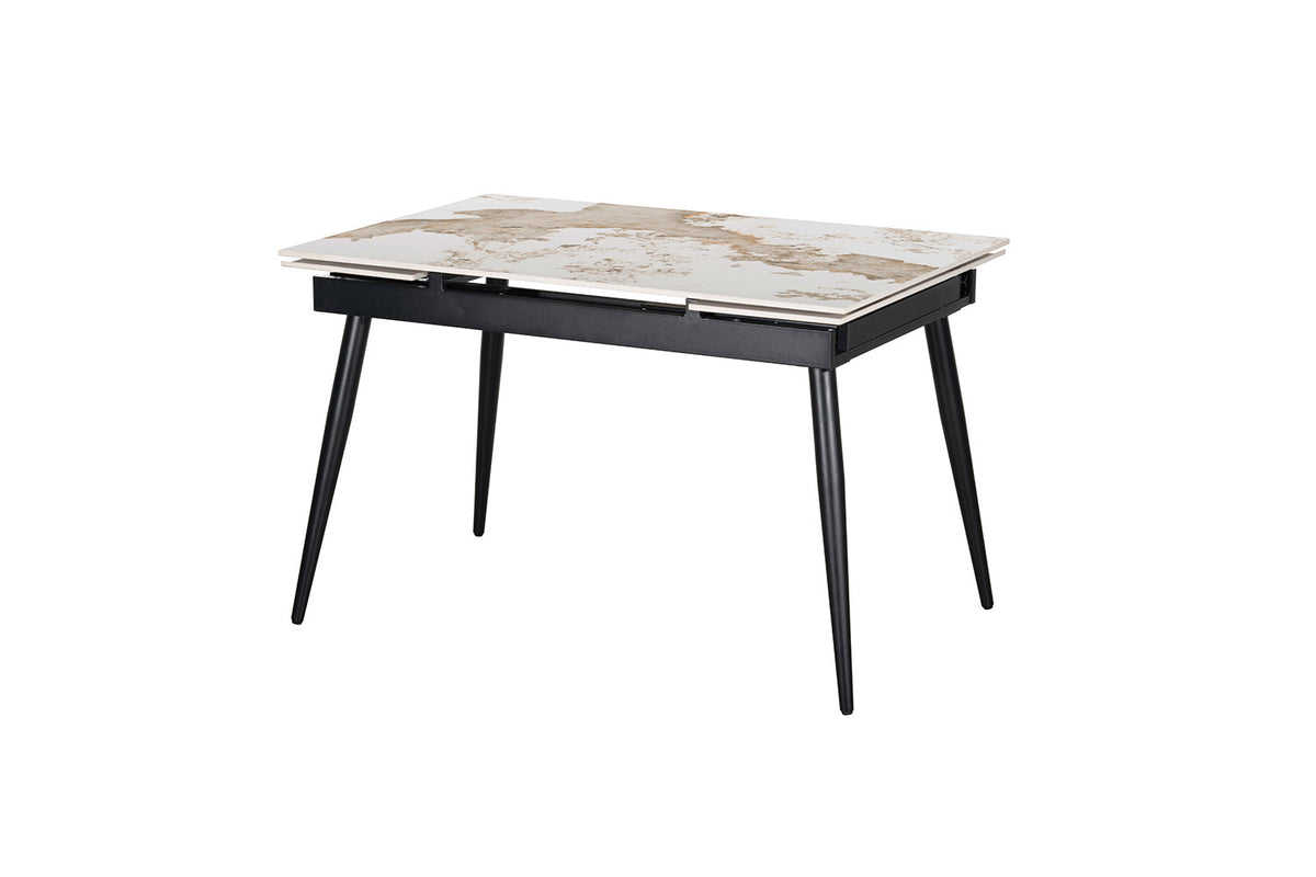 Rousseau - Table à manger extensible Hero - Pierre Pandora brillante - 75.5 x 120/180 x 80 cm