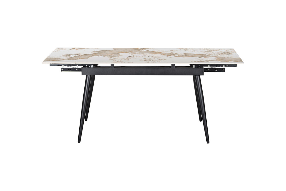 Rousseau - Table à manger extensible Hero - Pierre Pandora brillante - 75.5 x 120/180 x 80 cm