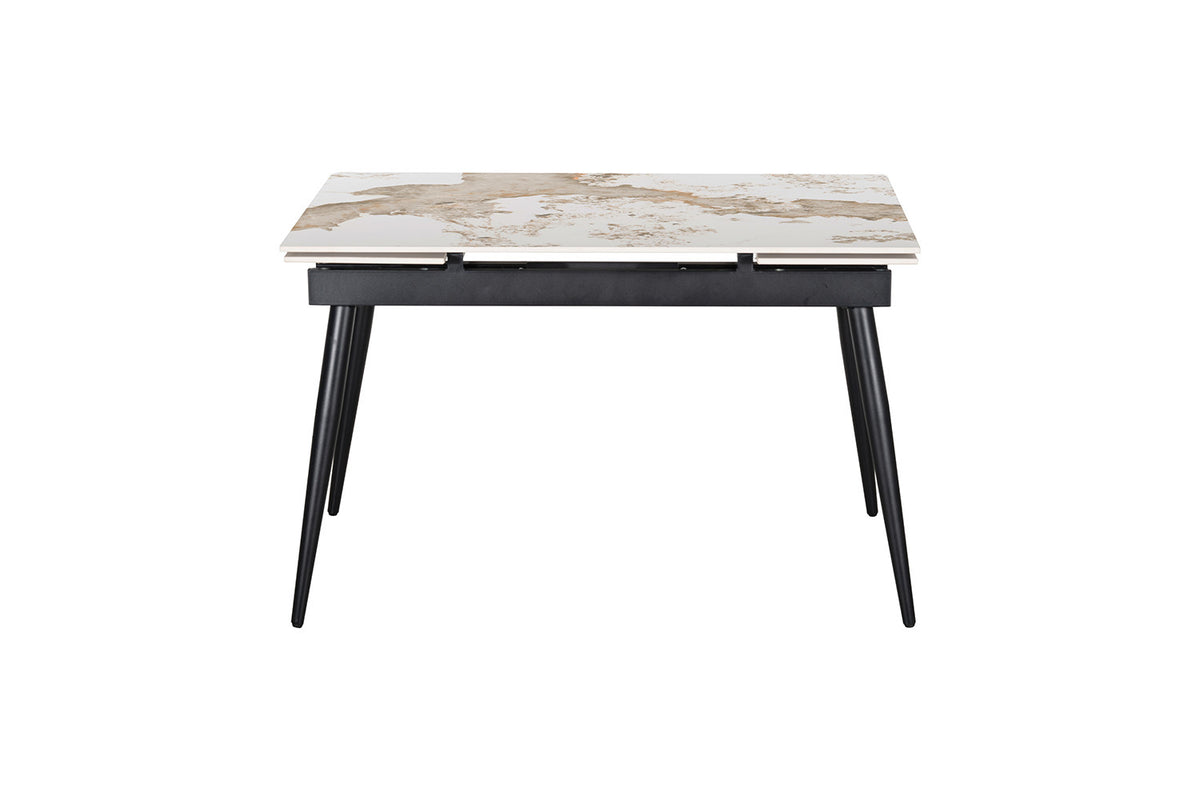 Rousseau - Table à manger extensible Hero - Pierre Pandora brillante - 75.5 x 120/180 x 80 cm