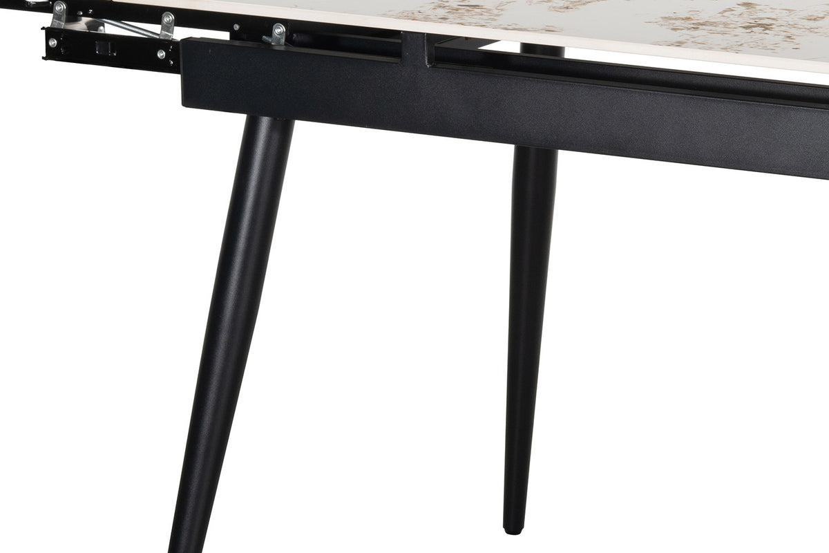 Rousseau - Table à manger extensible Hero - Pierre Pandora brillante - 75.5 x 120/180 x 80 cm