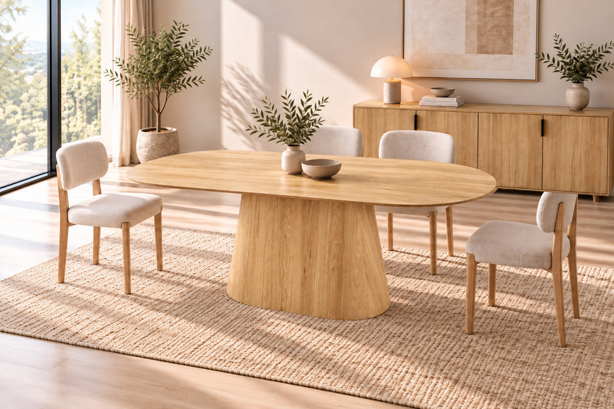 Rousseau - Tafel Porto - Ovaal - Decor Eik Naturel - 76x100x200 cm