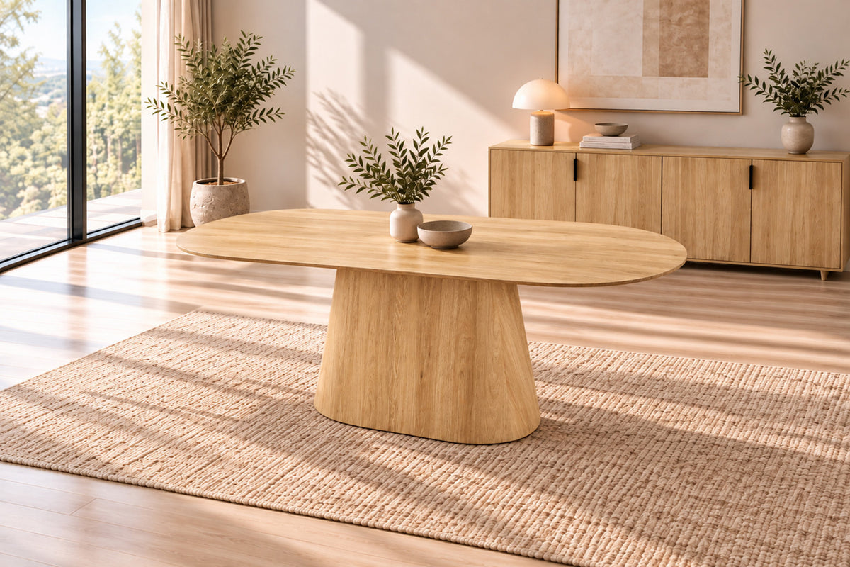 Rousseau - Tafel Porto - Ovaal - Decor Eik Naturel - 76x100x200 cm