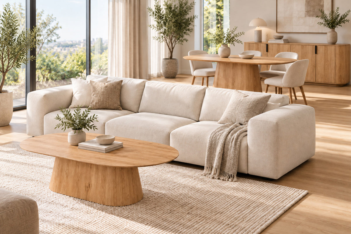 Rousseau - Tafel Porto - Ovaal - Decor Eik Naturel - 76x100x200 cm