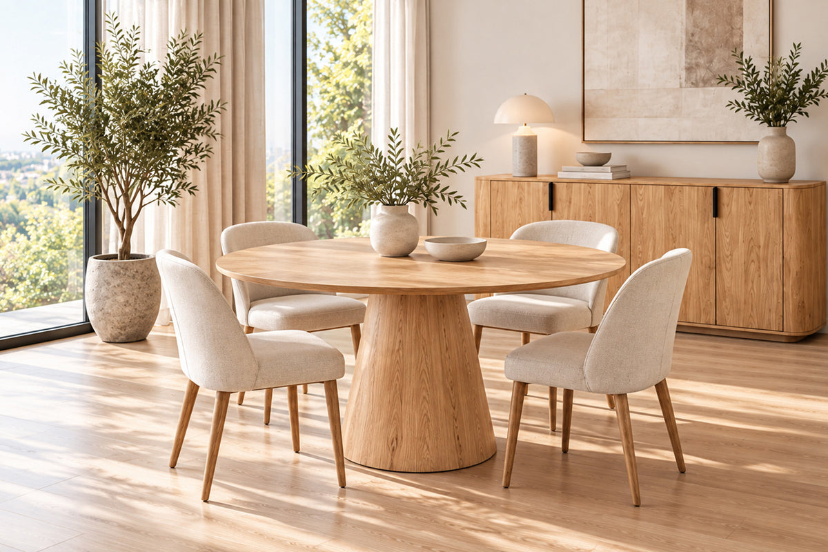 Rousseau - Tafel Porto - Rond - Decor Eik Naturel - 76x125x125 cm