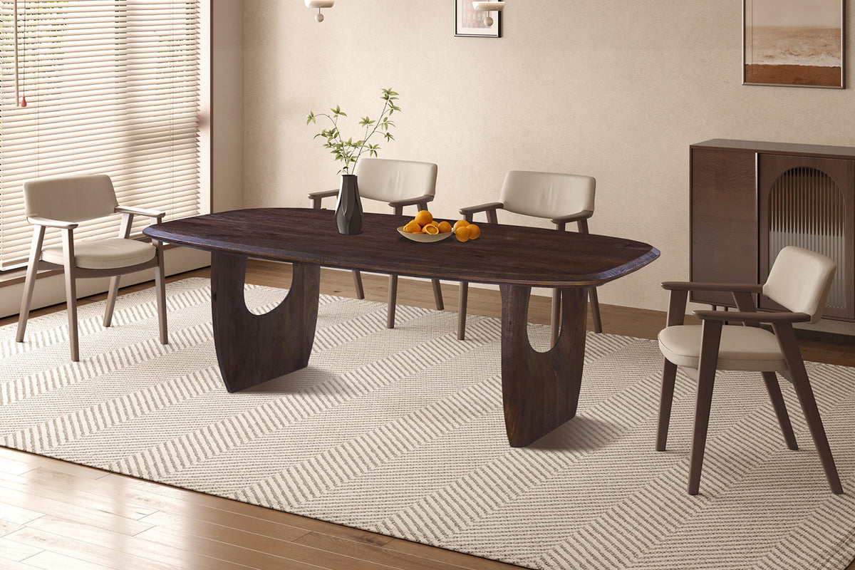 Rousseau - Ovale Eettafel Braga - Mangohout Donkerbruin - 76 x 200 x 100 cm