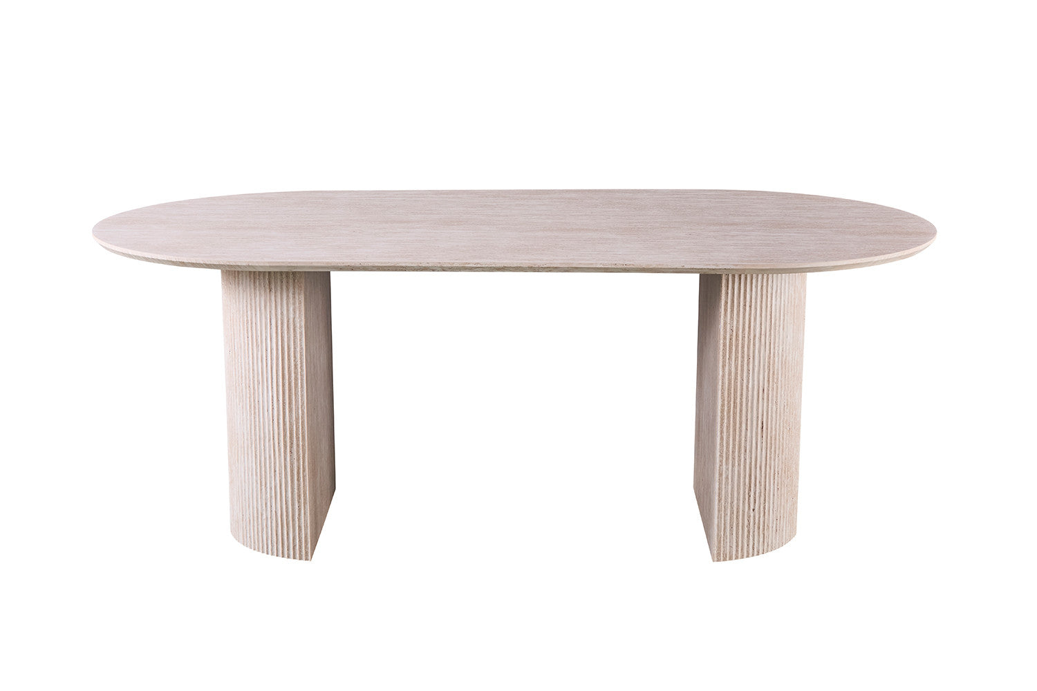 Rousseau - Tafel Lagos 200 cm Ovaal Decor Travertin Beige - 76x200x110 cm