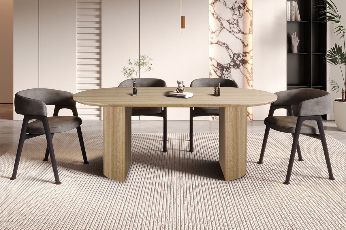 Rousseau - Eettafel Lagos 200 cm Ovaal - Decor Eik Naturel - 76 x 200 x 100 cm
