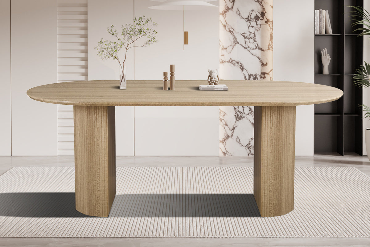 Rousseau - Eettafel Lagos 200 cm Ovaal - Decor Eik Naturel - 76 x 200 x 100 cm