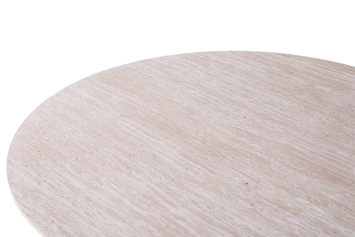 Rousseau - Eettafel Lagos 220 cm Ovaal - Decor Travertin Beige - 76 x 220 x 110 cm