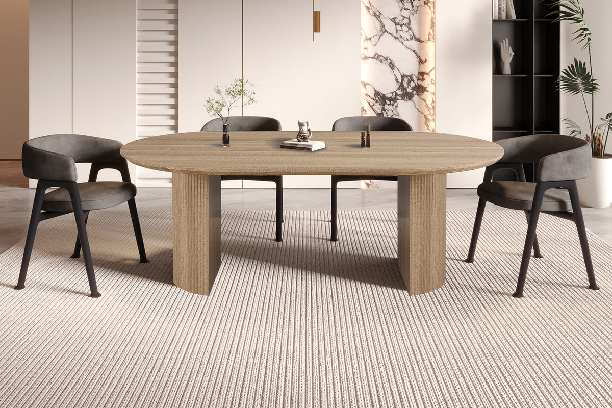 Rousseau - Eettafel Lagos 220 cm Ovaal - Decor Eik Naturel - 76 x 220 x 110 cm