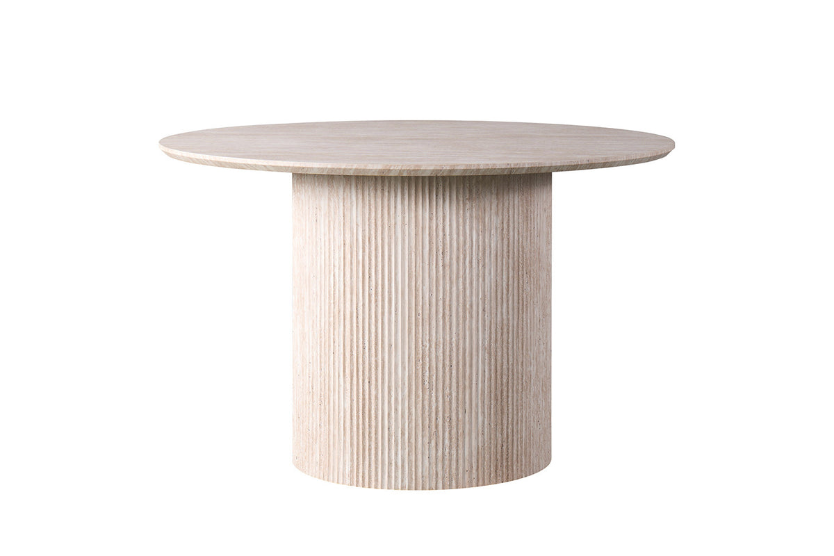 Rousseau - Eettafel Lagos 120 cm Rond - Decor Travertin Beige - 76 x 120 x 120 cm
