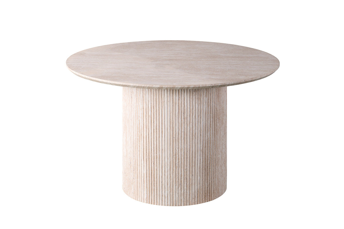 Rousseau - Eettafel Lagos 120 cm Rond - Decor Travertin Beige - 76 x 120 x 120 cm