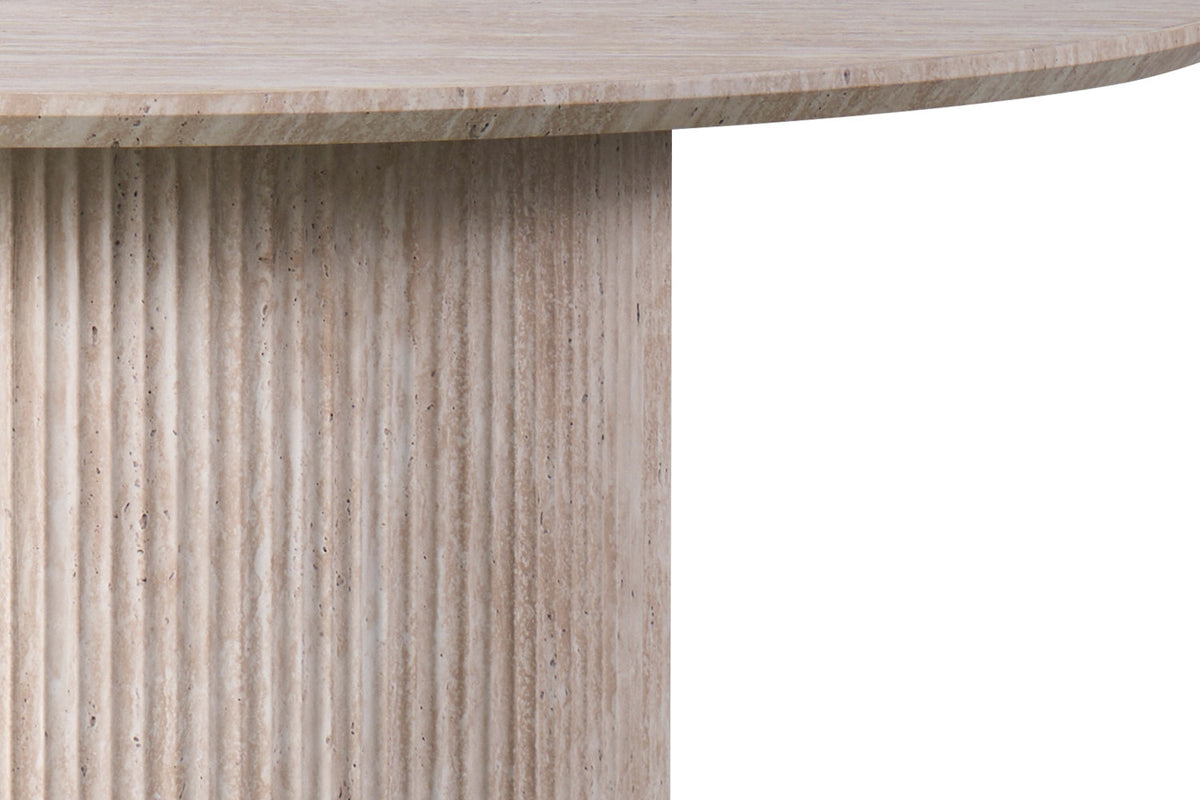 Rousseau - Eettafel Lagos 120 cm Rond - Decor Travertin Beige - 76 x 120 x 120 cm