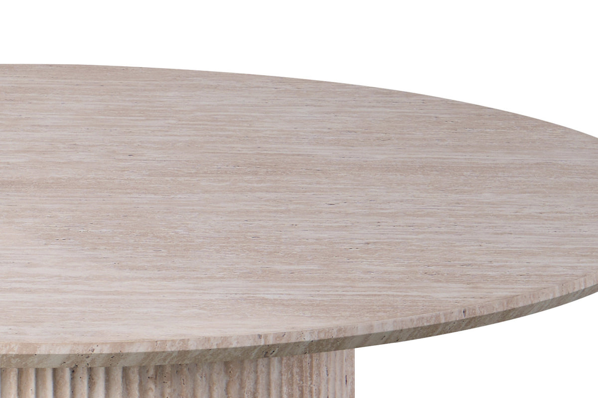 Rousseau - Eettafel Lagos 120 cm Rond - Decor Travertin Beige - 76 x 120 x 120 cm