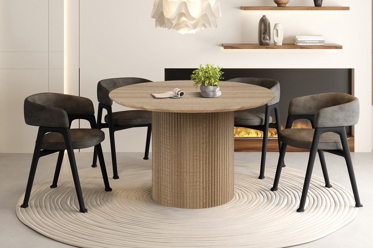 Rousseau - Eettafel Lagos 120 cm Rond - Decor Eik Naturel - 76 x 120 x 120 cm