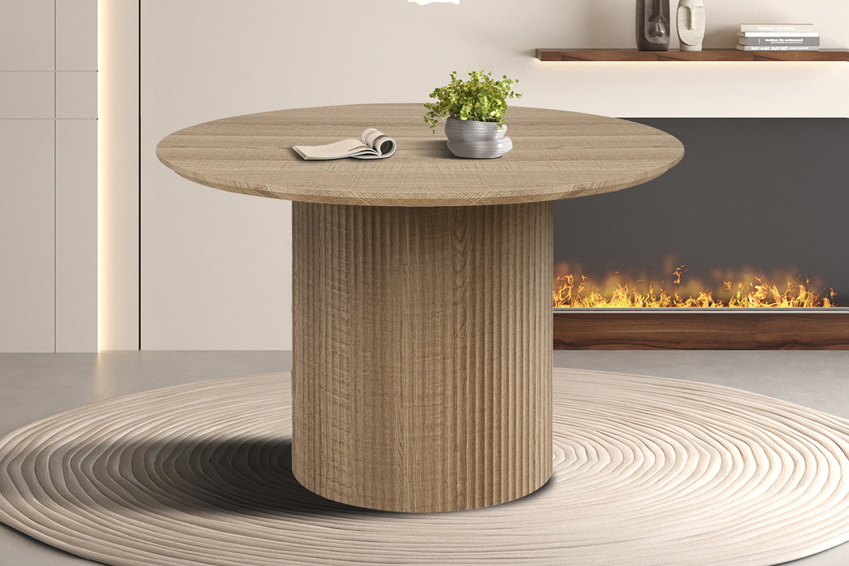 Rousseau - Eettafel Lagos 120 cm Rond - Decor Eik Naturel - 76 x 120 x 120 cm
