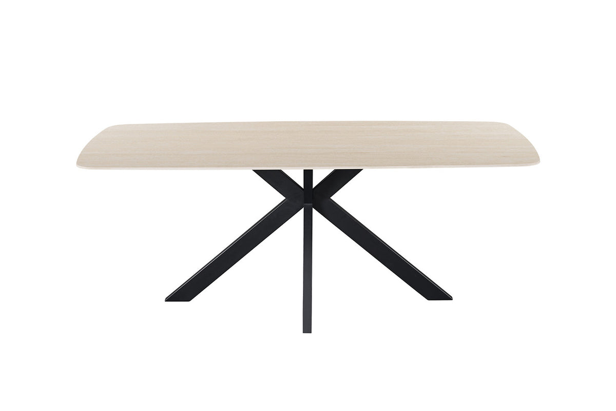 Rousseau - Table à manger ovale Apollo - Pierre Beige Baroque - 76 x 200 x 100 cm