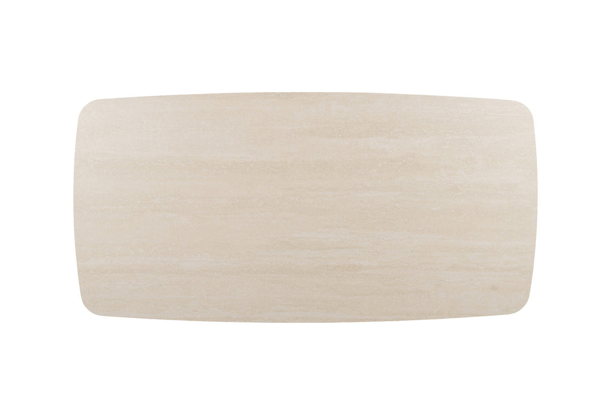 Rousseau - Table à manger ovale Apollo - Pierre Beige Baroque - 76 x 200 x 100 cm