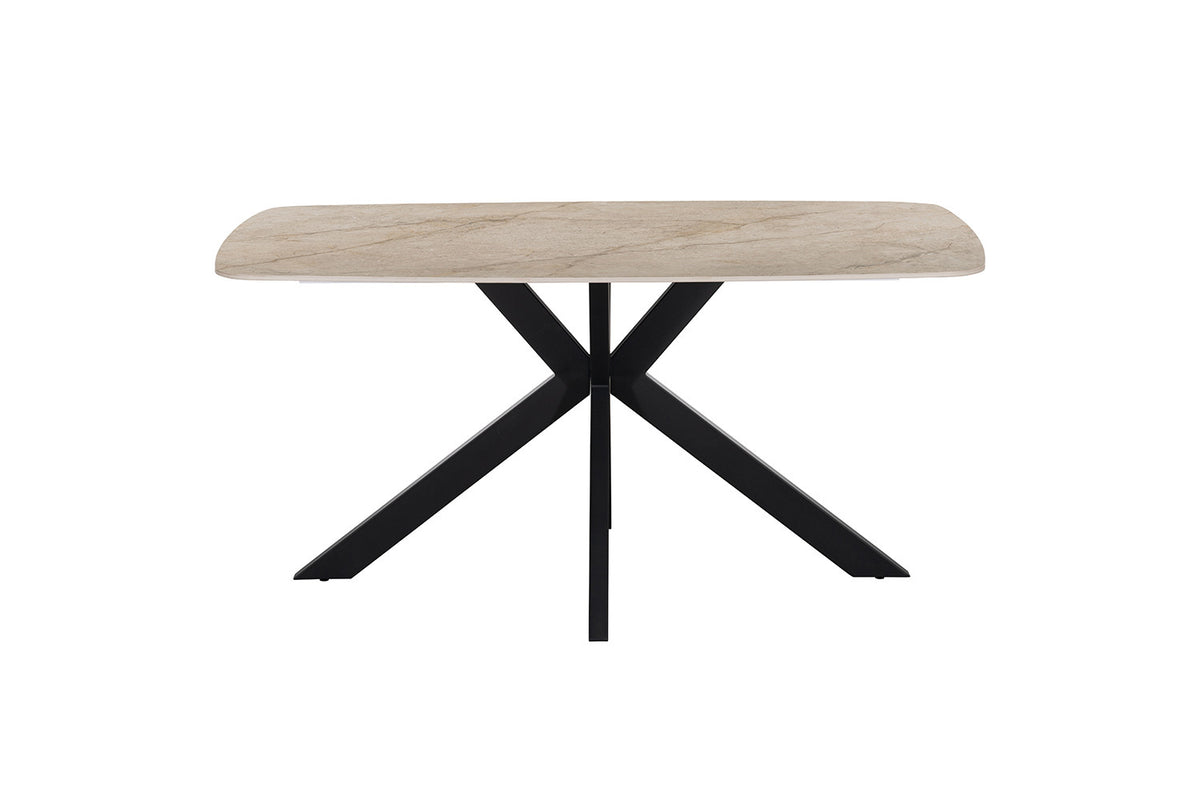 Rousseau - Ovale Eettafel Apollo - Glanzende Steen Shakespear Beige - 76 x 160 x 90 cm