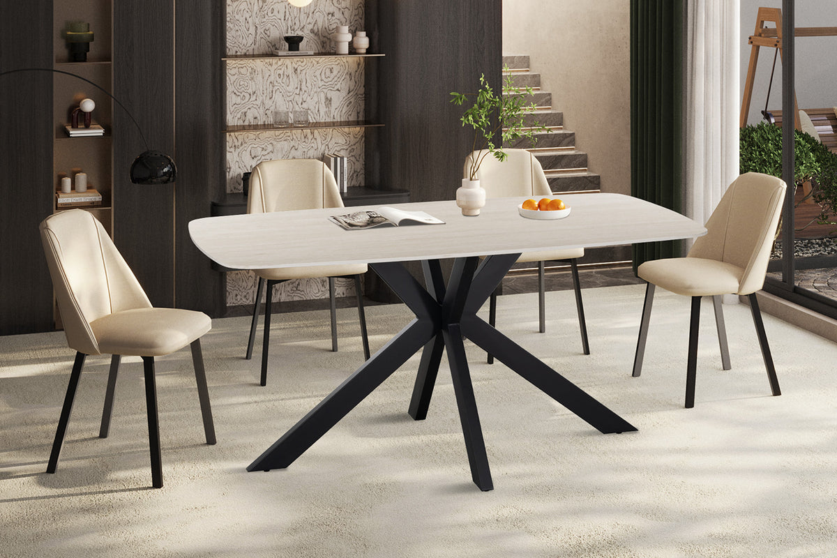 Rousseau - Ovale Eettafel Apollo - Steen Barok Grijs - 76 x 160 x 90 cm