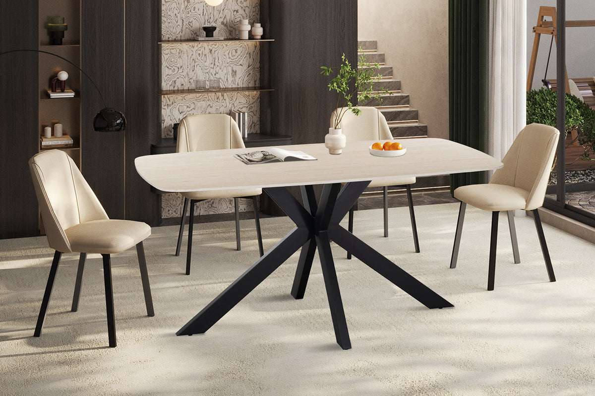 Rousseau - Ovale Eettafel Apollo - Steen Barok Beige - 76 x 160 x 90 cm