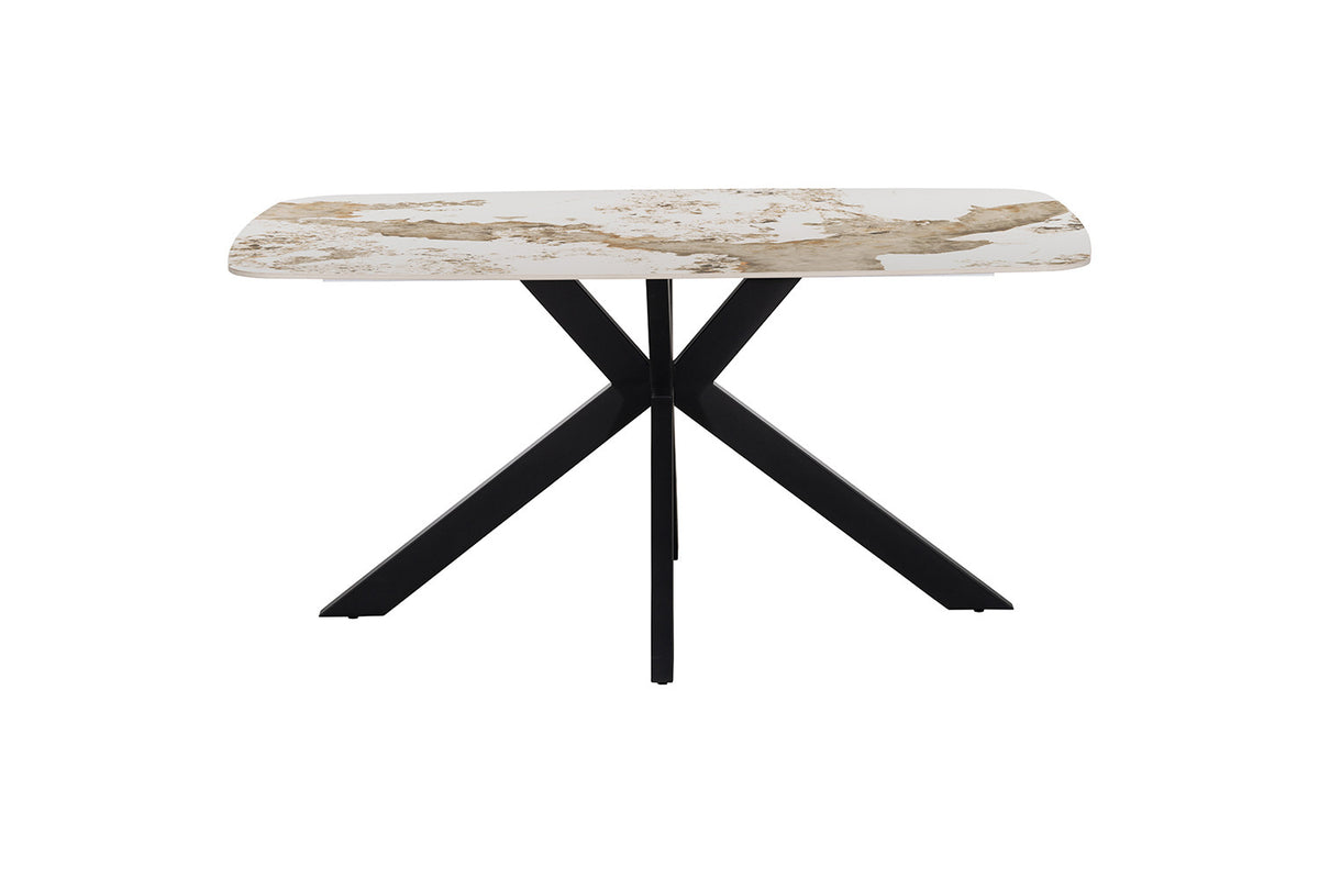 Rousseau - Table à manger ovale Apollo - Pierre Pandora brillante - 76 x 160 x 90 cm