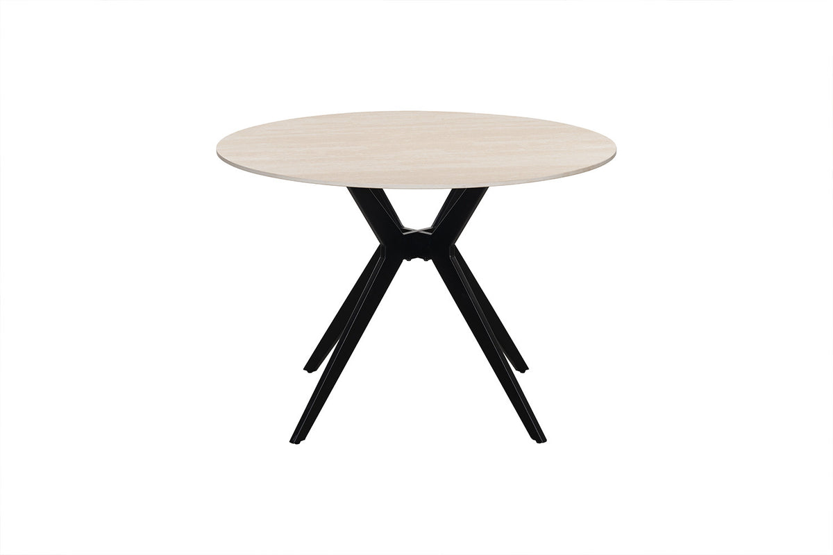 Rousseau - Table à manger ronde Apollo - Pierre Beige Baroque - 76 x 110 x 110 cm