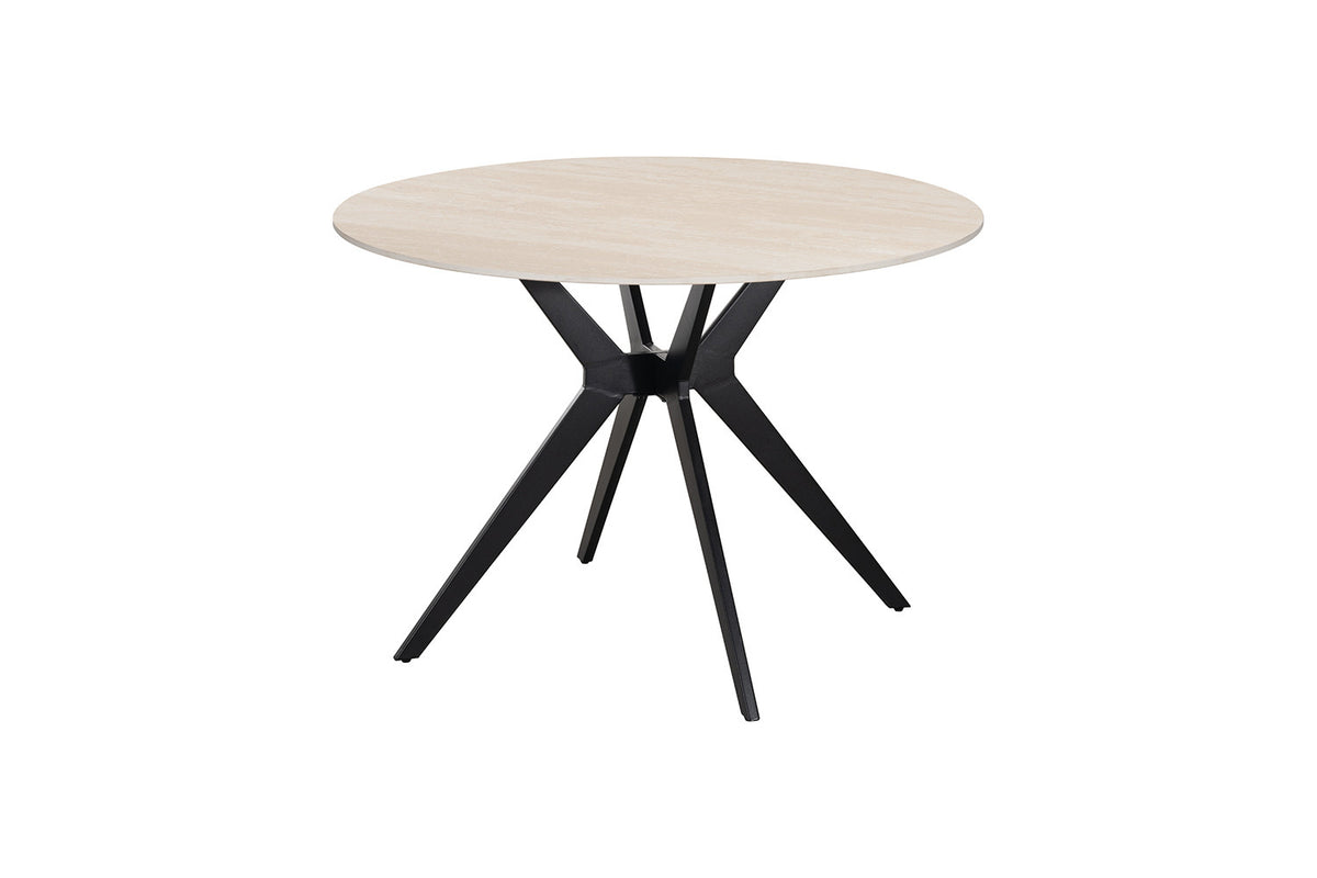 Rousseau - Table à manger ronde Apollo - Pierre Beige Baroque - 76 x 110 x 110 cm