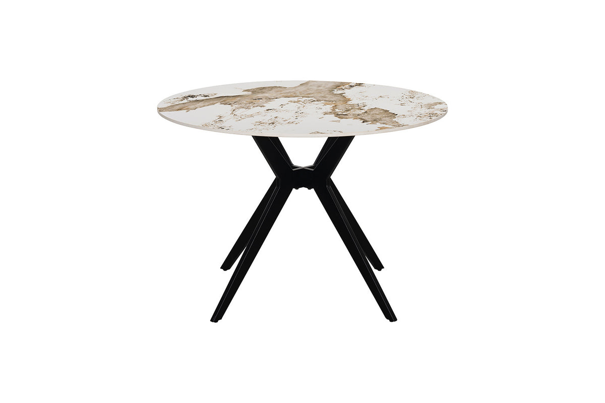 Rousseau - Table à manger ronde Apollo - Pierre Pandora brillante - 76 x 110 x 110 cm