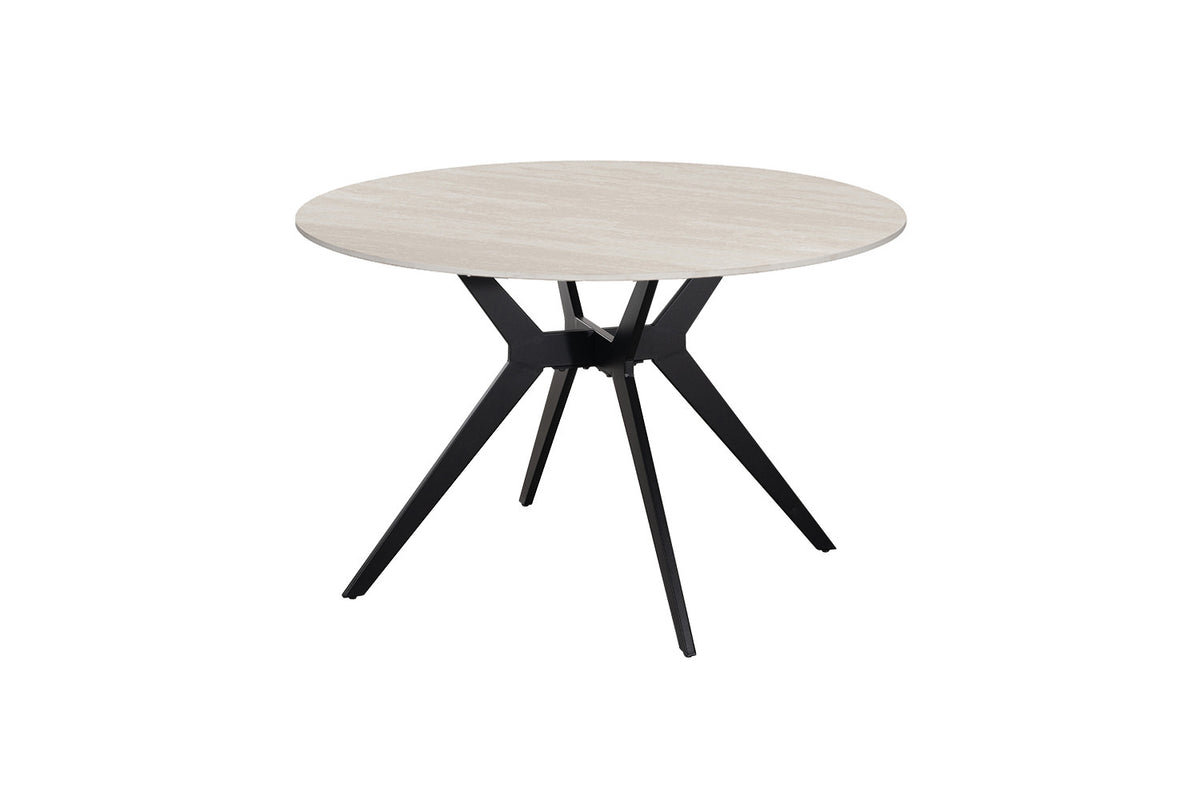 Rousseau - Table à manger ronde Apollo - Pierre Gris Baroque - 76 x 120 x 120 cm