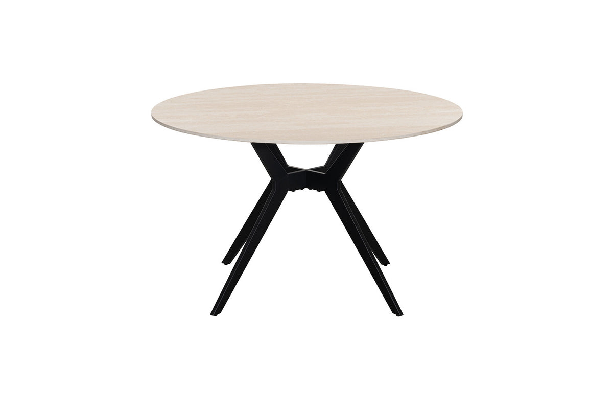 Rousseau - Table à manger ronde Apollo - Pierre Beige Baroque - 76 x 120 x 120 cm