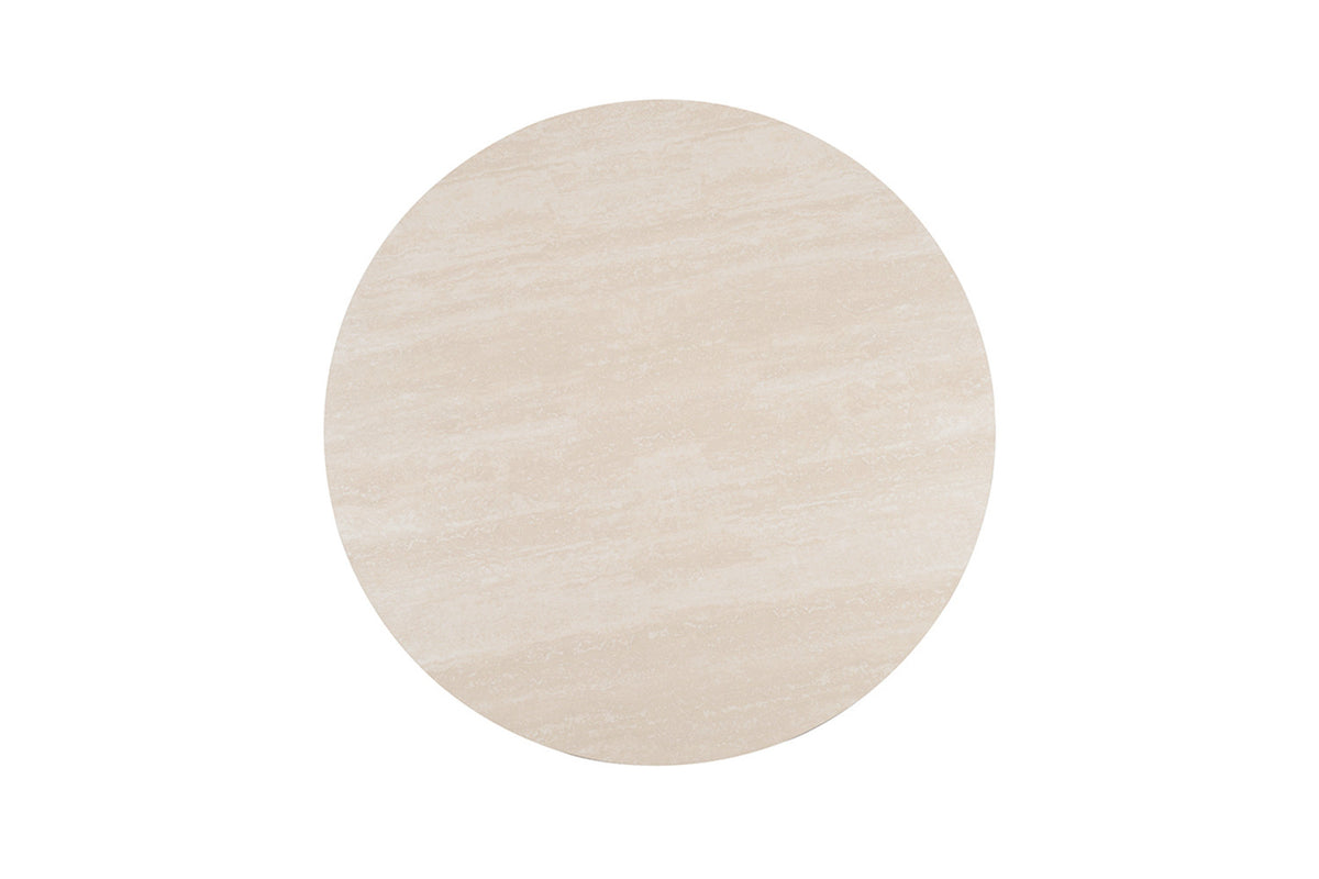 Rousseau - Table à manger ronde Apollo - Pierre Beige Baroque - 76 x 120 x 120 cm