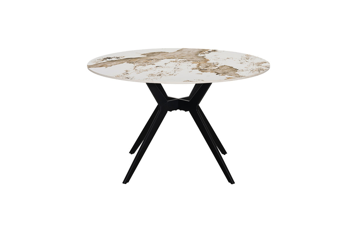 Rousseau - Table à manger ronde Apollo - Pierre Pandora brillante - 76 x 120 x 120 cm