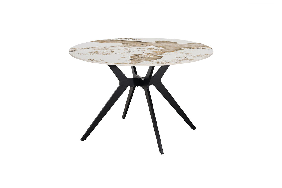 Rousseau - Table à manger ronde Apollo - Pierre Pandora brillante - 76 x 120 x 120 cm
