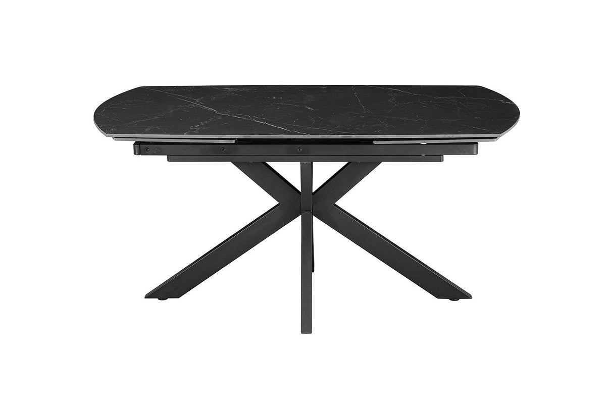 Rousseau - Uitschuifbare eettafel Ares Deens Ovaal - Steen Zwart - 77 x 160-240 x 90 cm