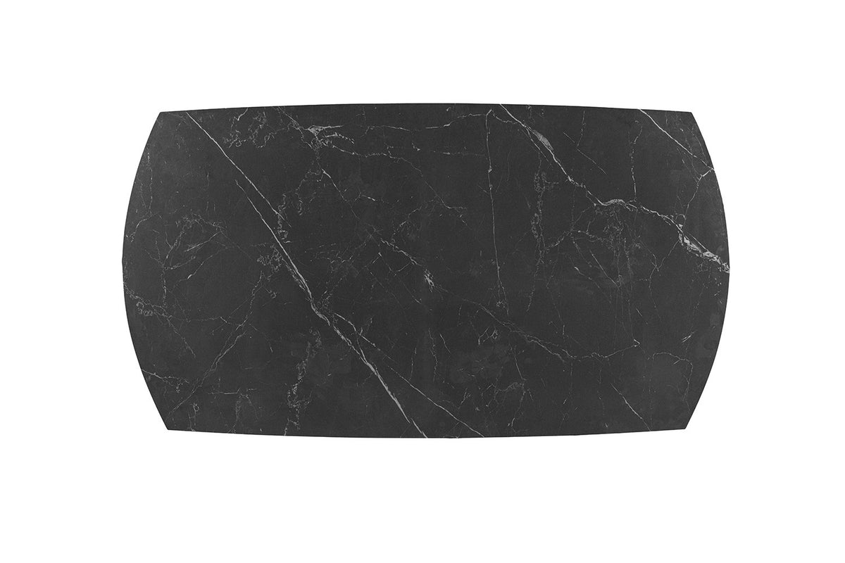 Rousseau - Uitschuifbare eettafel Ares Deens Ovaal - Steen Zwart - 77 x 160-240 x 90 cm